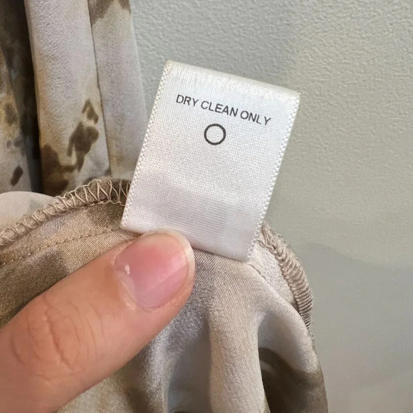 SW3 Bespoke 100% Silk Brown Tie Dye V Neck Going Out Strappy Slip Maxi Dress M - Picture 9 of 10